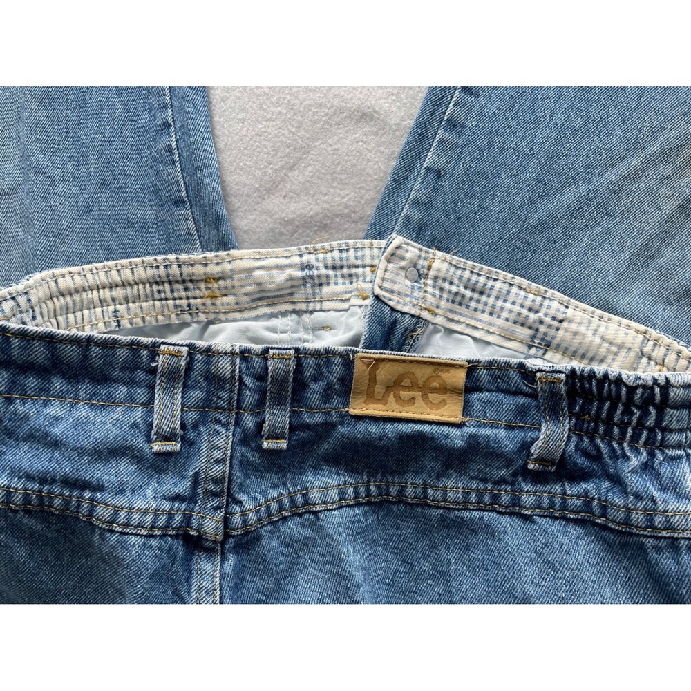 Vintage Lee Vintage High Waisted Elastic Waist Jeans Medium Wash Denim 35x26